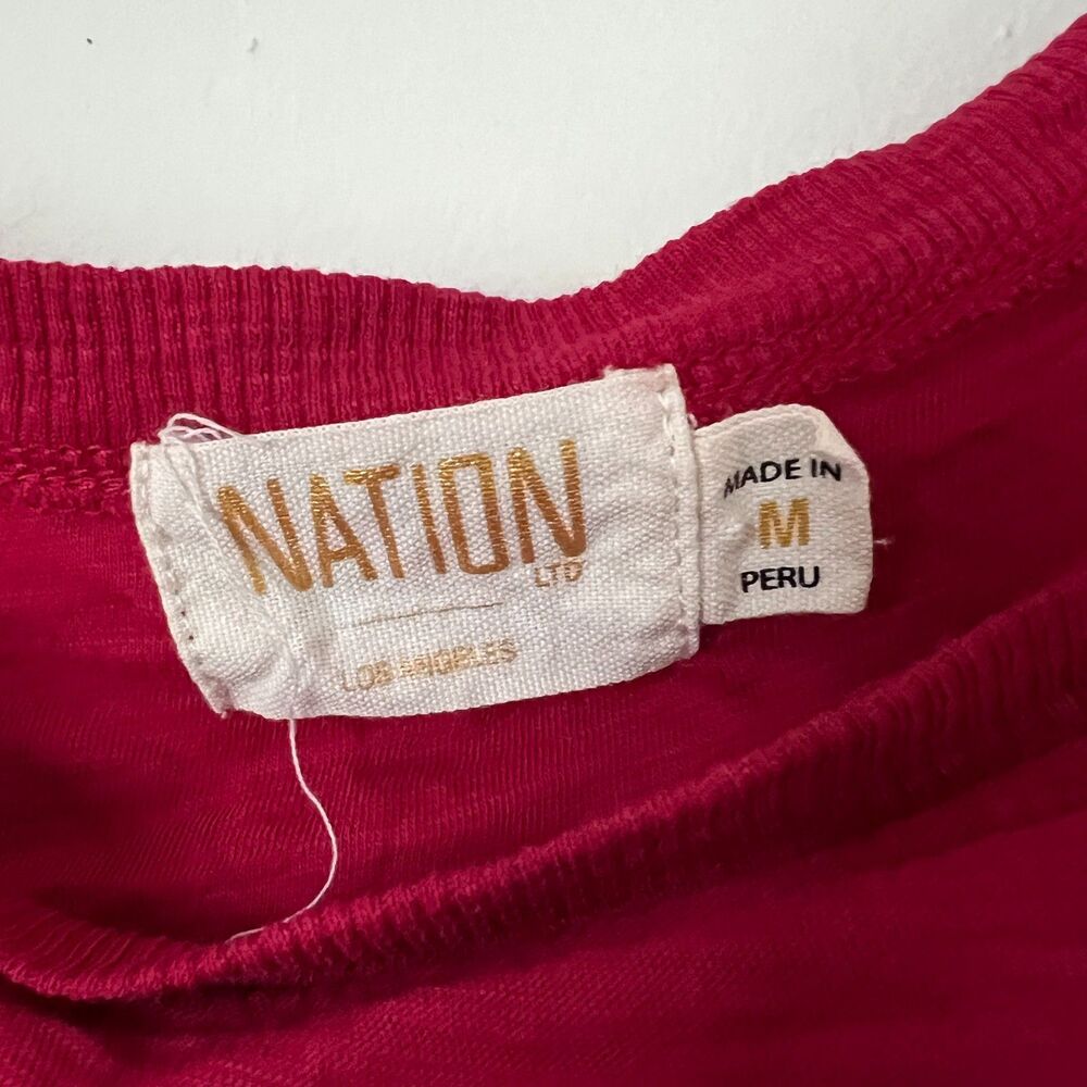 Nation LTD Hillary Romance‎ Tee Magenta Pima Cotton Puff Sleeve Top Size M - Picture 2 of 8